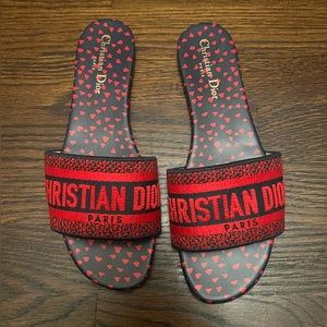 Dior Dway Slide flat sandals with HEARTS